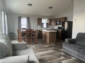 Cabin, 3 Bedrooms (Sleeps 6) | Living area | 40-inch flat-screen TV with cable channels - River Bend's Resort (Baudette)