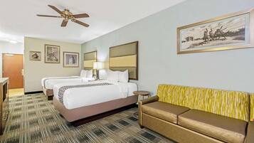 Premium bedding, pillow-top beds, desk, iron/ironing board