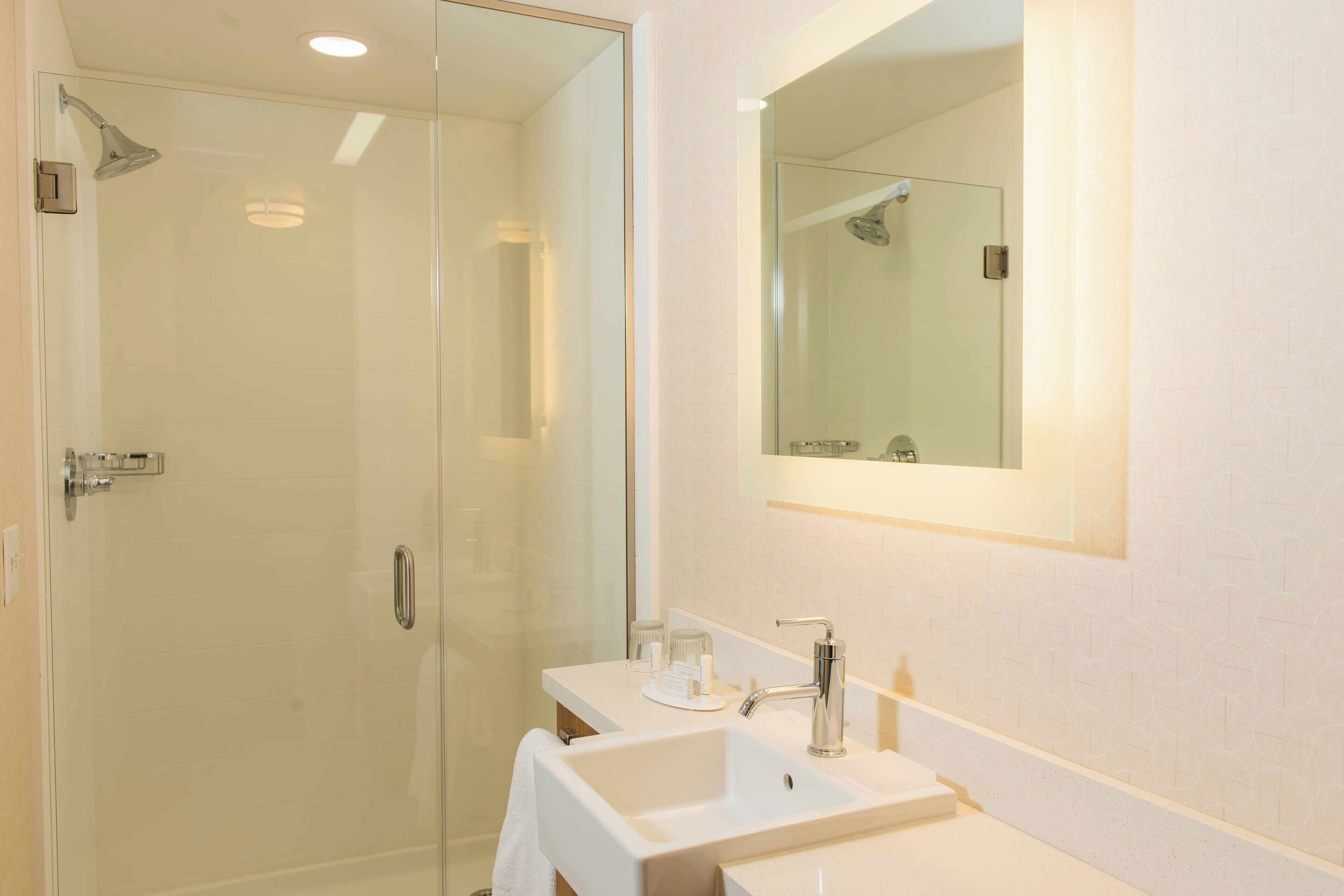 free toiletries, hair dryer, towels