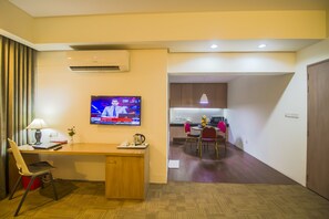 Minibar, in-room safe, desk, laptop workspace - Asia Pacific Hotel (Dhaka)