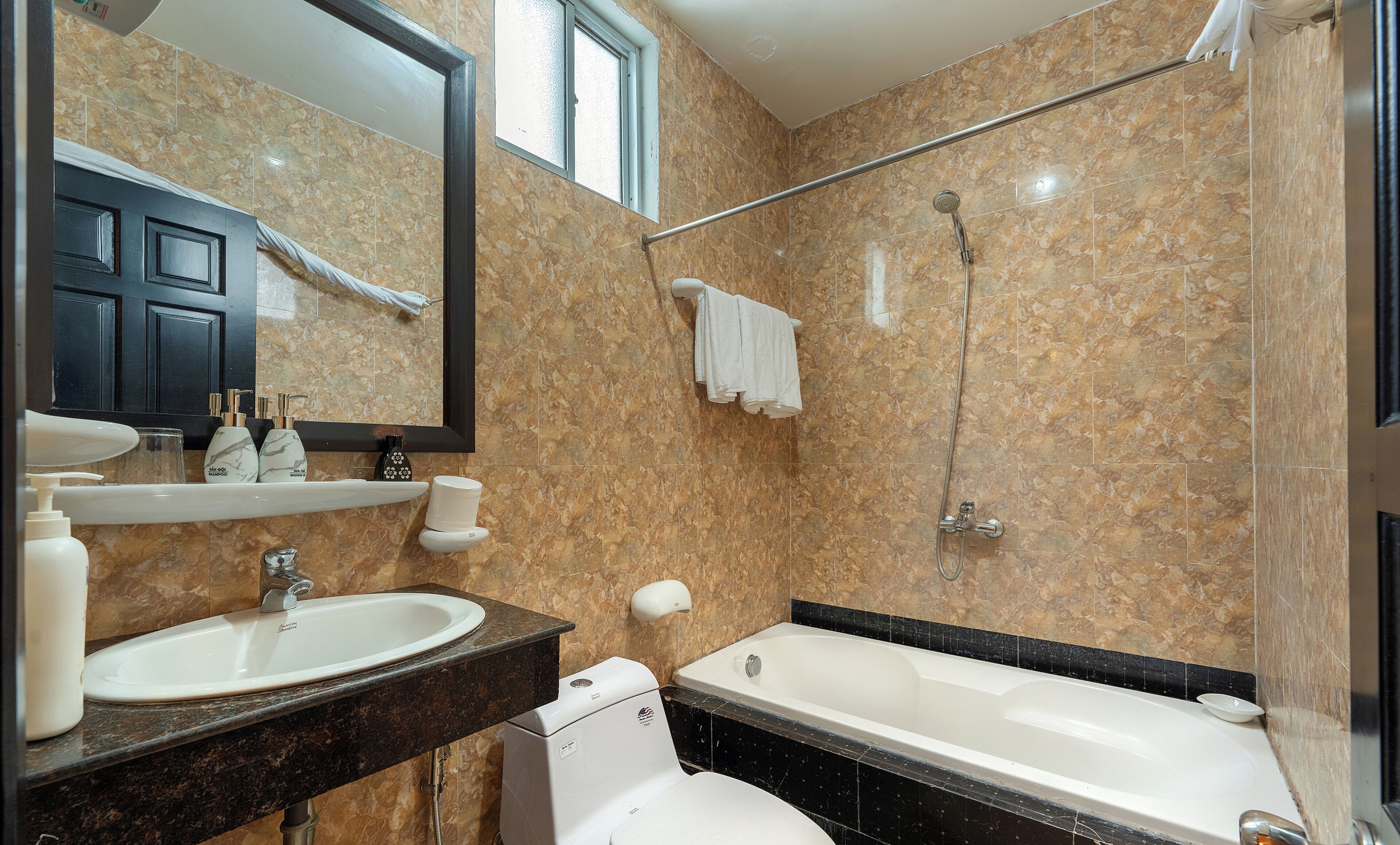 comfort triple room | bathroom | free toiletries, hair dryer, slippers, towels