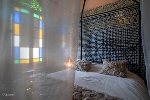 Panoramic Suite, 2 Double Beds, City View | 1 bedroom, premium bedding, minibar, in-room safe - Riad Fes Palacete (Fes)