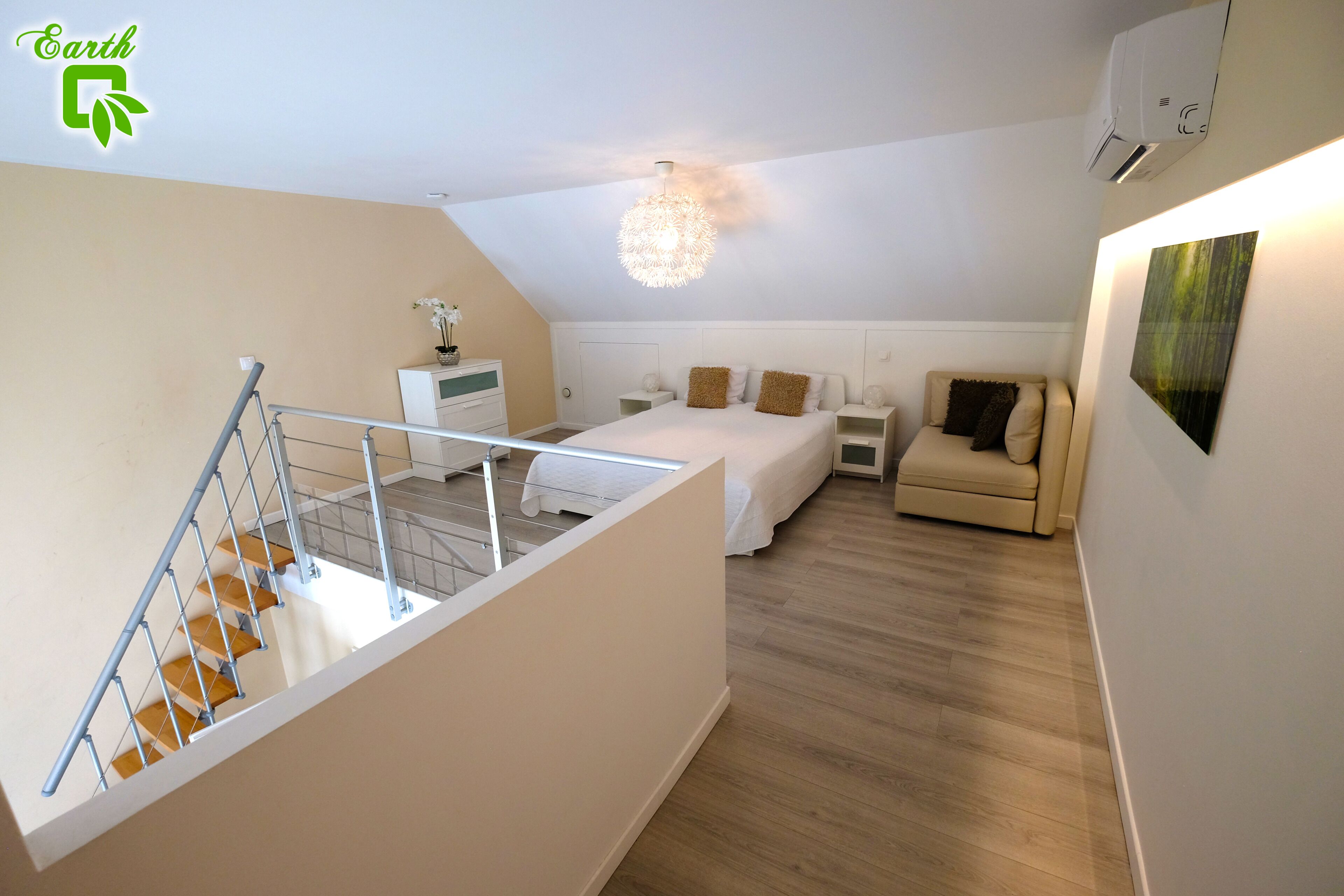 luxury apartment, 2 bedrooms, hot tub (earth room) | premium bedding, in-room safe, individually decorated, laptop workspace