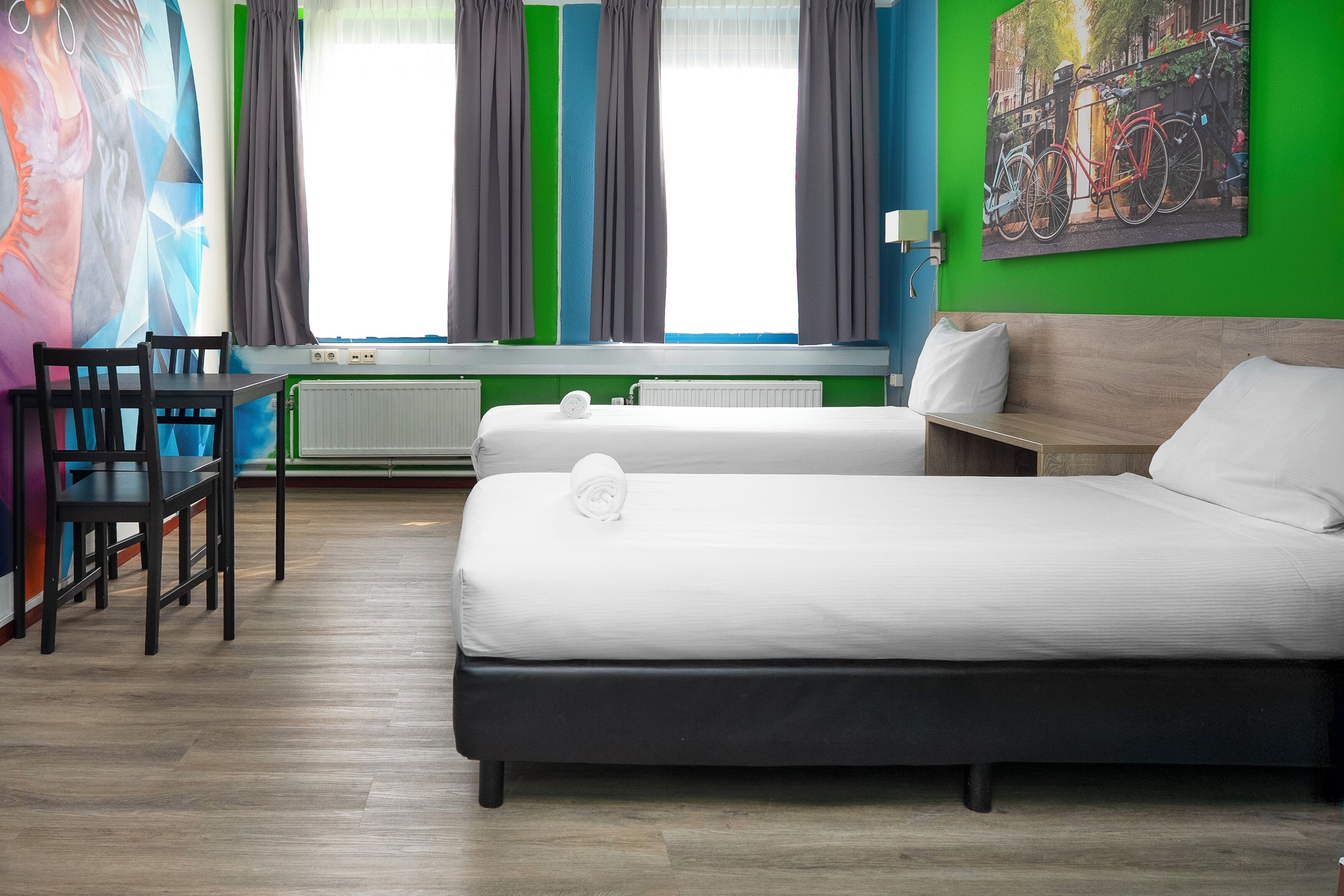 economy twin room | 1 bedroom, blackout curtains, iron/ironing board, free wifi