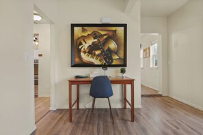 Two Bedroom Apartment Queen Ground Floor  | Living area | 32-inch flat-screen TV with cable channels, TV - Maple Leaf Manor Suites (Spokane)
