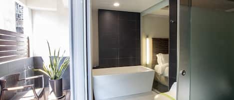 Fashion Quadruple Room | Bathroom | Designer toiletries, hair dryer, slippers, towels