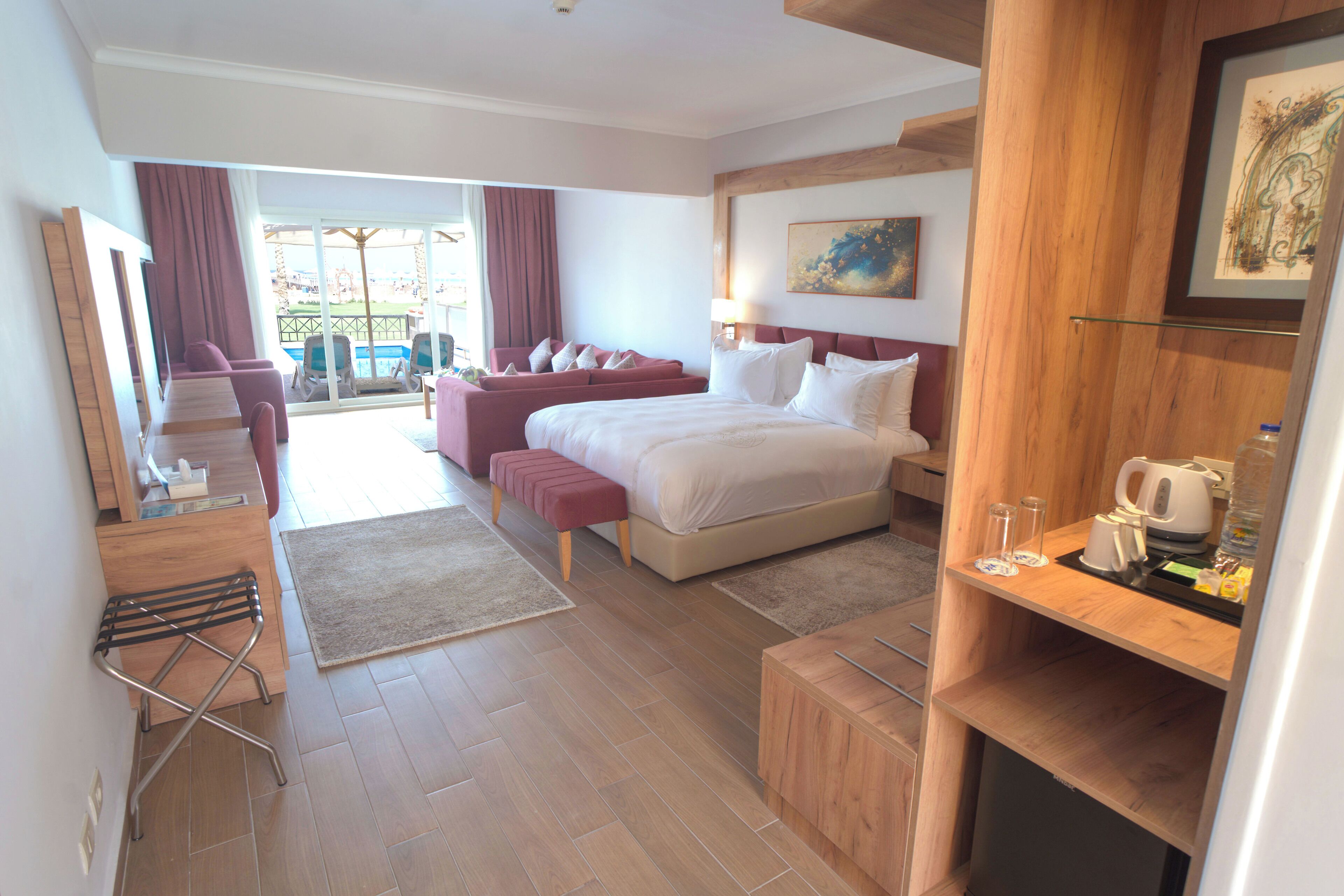 executive studio suite, sea view | 1 bedroom, egyptian cotton sheets, premium bedding, minibar