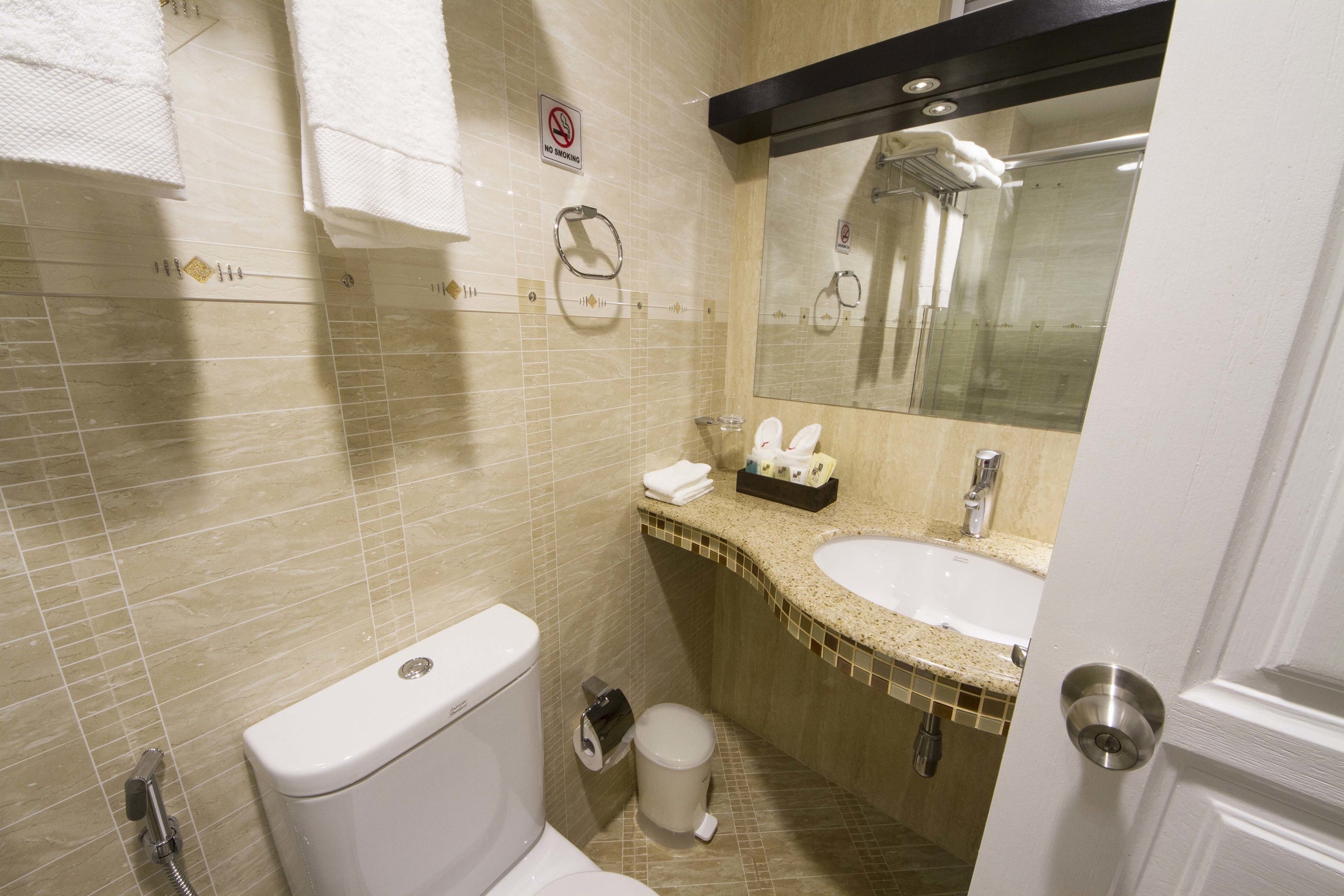 standard double or twin room with free return airport transfer | bathroom | shower, free toiletries, hair dryer, dressing gowns