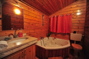 Dusche, Whirlpool, kostenlose Toilettenartikel