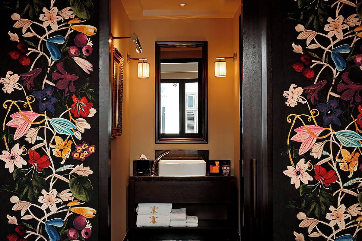 classic room, 1 king bed | bathroom | designer toiletries, hair dryer, bathrobes, slippers