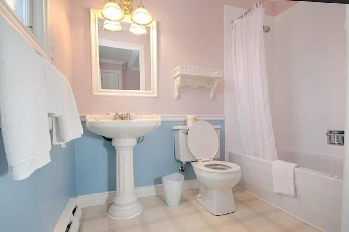 free toiletries, hair dryer, towels