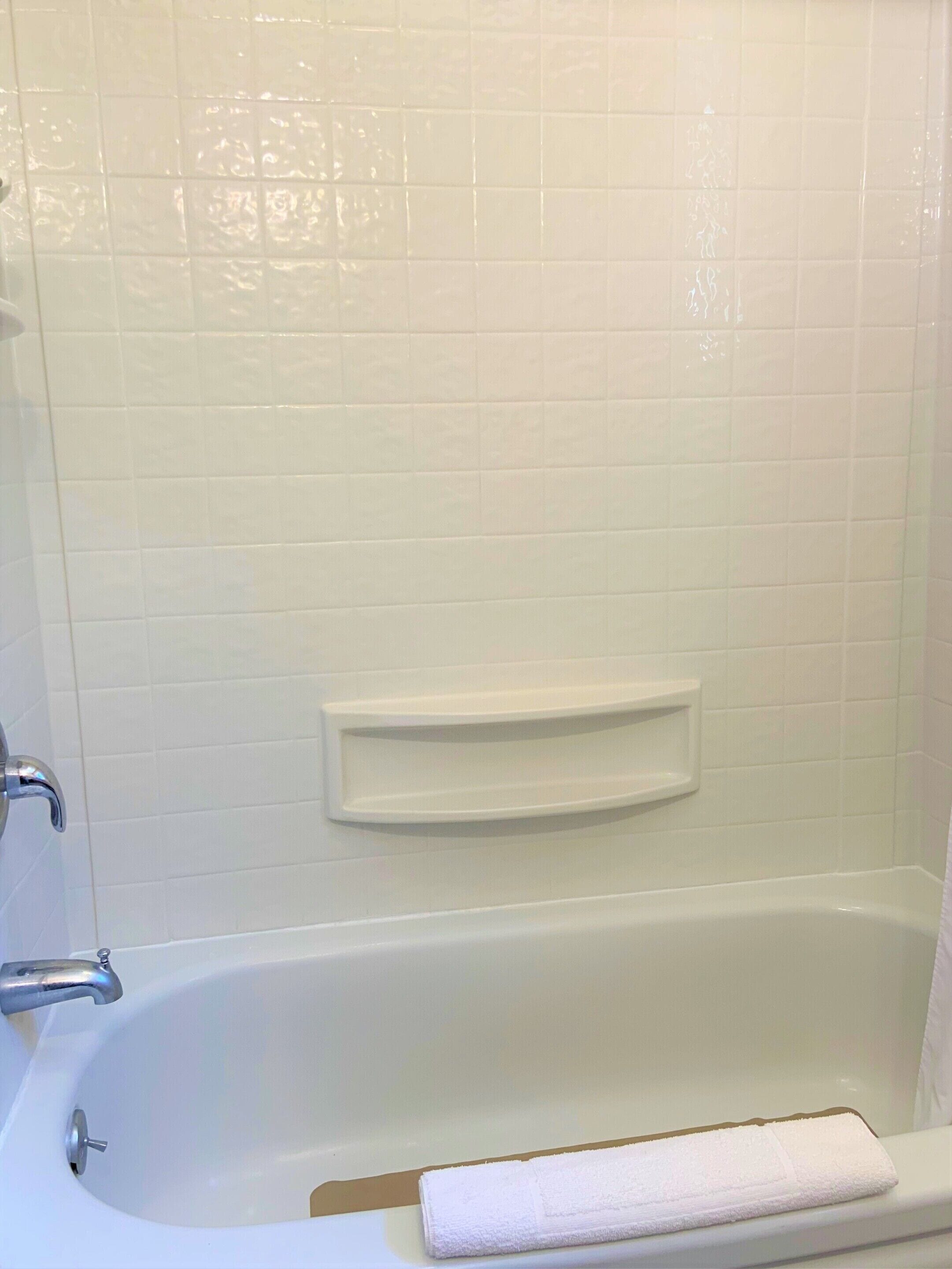 Standard Room #8 - 2 Queen Beds. No Pets Allowed. | Bathroom | Free toiletries, hair dryer, towels
