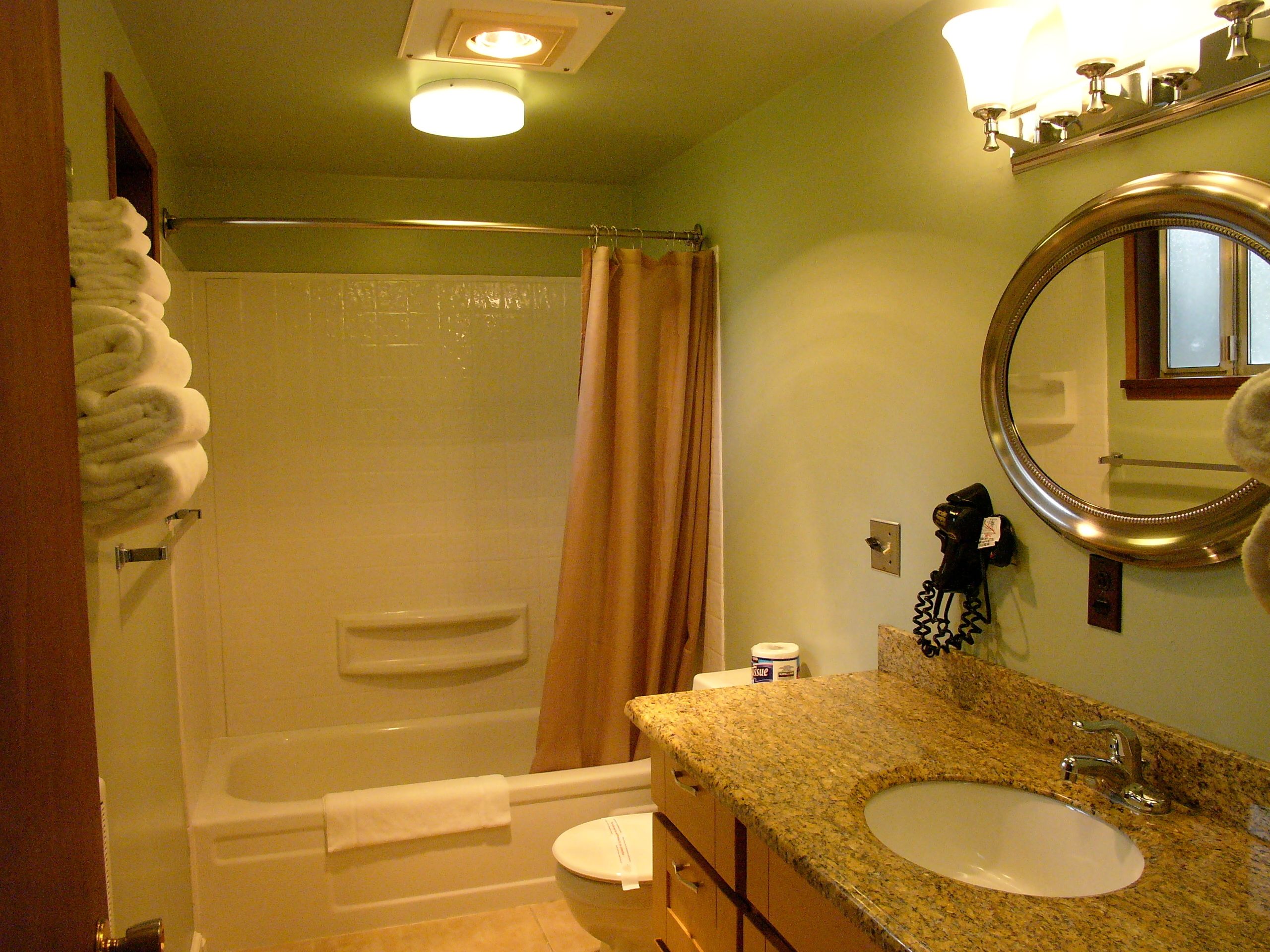 bathroom | free toiletries, hair dryer, towels