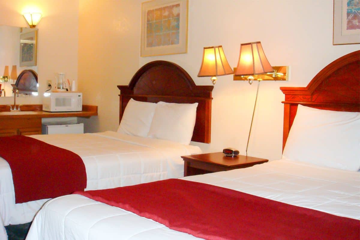 Double Room, 2 Queen Beds | Desk, iron/ironing board, free WiFi, bed sheets