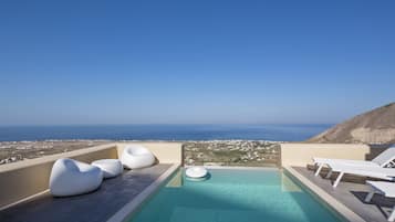 Suite Grand, piscina privata, vista mare | Vista dalla camera