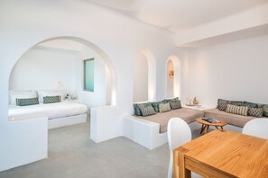 Private Aegean Pool Suite, Plunge Pool | Premium bedding, minibar, in-room safe, desk - Skyfall Suites - Adults Only (Santorini)