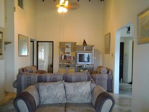 Family Apartment, 3 Bedrooms, Accessible, Pool View (Hibiscus) | Premium bedding, in-room safe, iron/ironing board, cribs/infant beds - Sungold House Barbados (Speightstown)