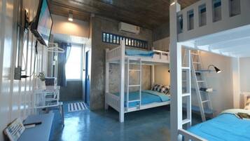 Family Quadruple Room (Air-Condition) | In-room safe, desk, free WiFi, bed sheets