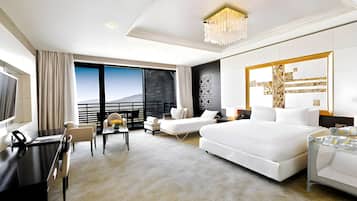 Ropa de cama de alta calidad y minibar