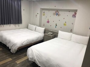 Hypo-allergenic bedding, down comforters, desk, blackout drapes