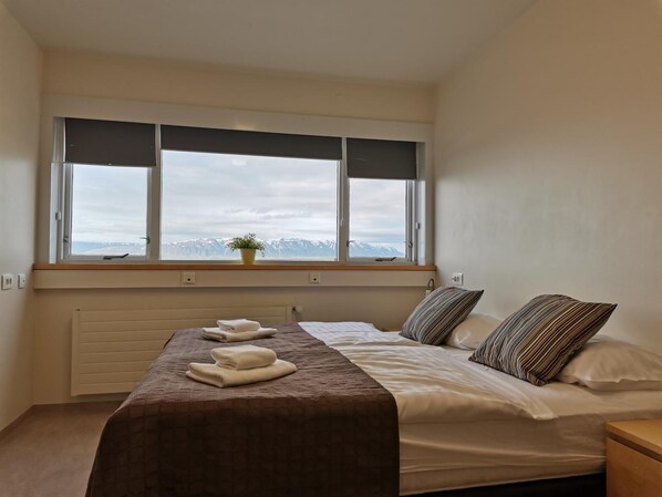 Desk, blackout curtains, free cots/infant beds, rollaway beds