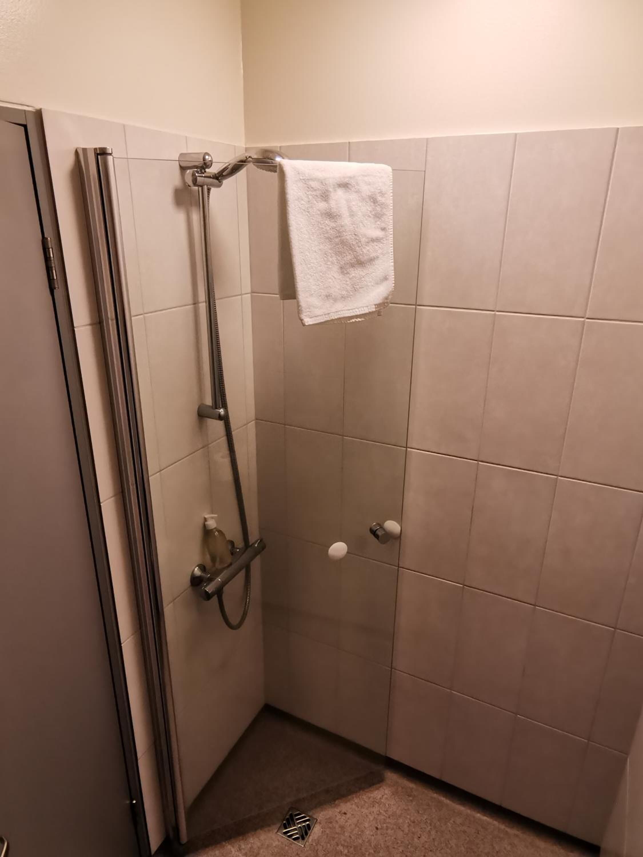 shower, free toiletries, towels
