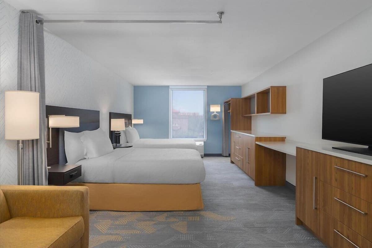 Blackout drapes, iron/ironing board, free WiFi, bed sheets