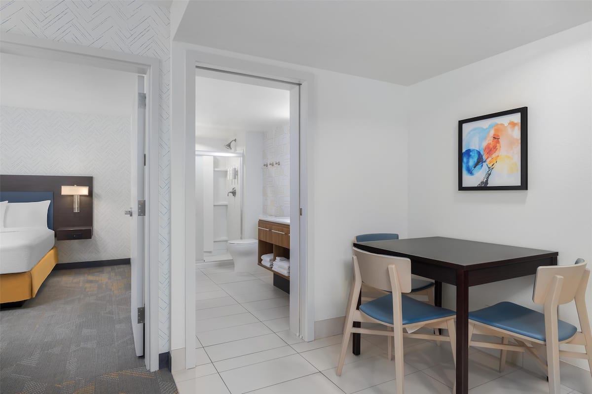 Blackout curtains, iron/ironing board, free WiFi, bed sheets
