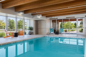 Indoor pool, open 5:00 AM to 10:00 PM, pool loungers