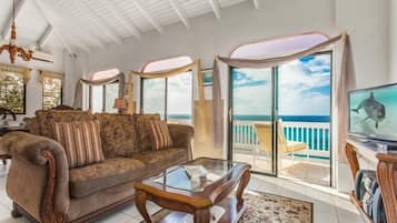 Premium Villa, 4 Bedrooms, Private Pool, Ocean View | Living area | Flat-screen TV