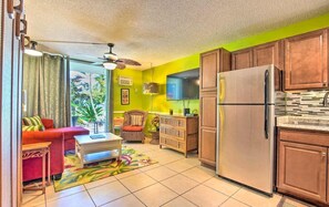 Studio Panorama, pemandangan samudra | Setrika/meja setrika, Wi-Fi gratis, dan seprai linen