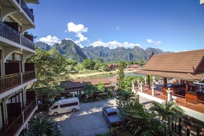 Deluxe Plus Double Room, Balcony, River View | View from room - Silver Naga Hotel (Vang Vieng)