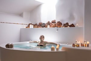 Salas de tratamientos para parejas, bañera de hidromasaje, baño turco 