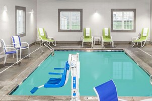 Indoor pool, open 7:00 AM to 11:00 PM, sun loungers