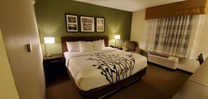 Escritorio, cortinas blackout y tabla de planchar con plancha 