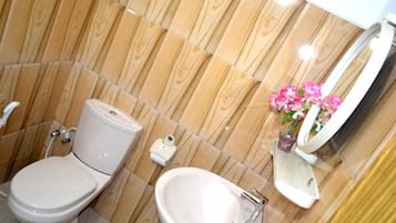 Budget Double or Twin Room | Bathroom | Shower, hair dryer, bathrobes, slippers