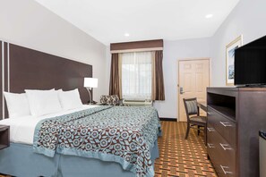 Pillow-top beds, desk, blackout curtains, iron/ironing board