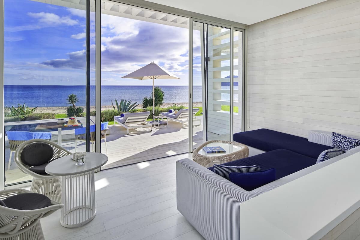 Beach Suite, 1 King Bed, Panoramic Sea View, by the water | Premium bedding, pillowtop beds, minibar, in-room safe