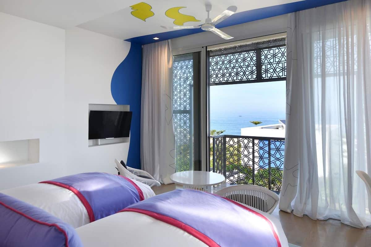 Luxury Room, 2 Twin Beds, Pool View, Private Terrace | Premium bedding, pillow-top beds, minibar, in-room safe