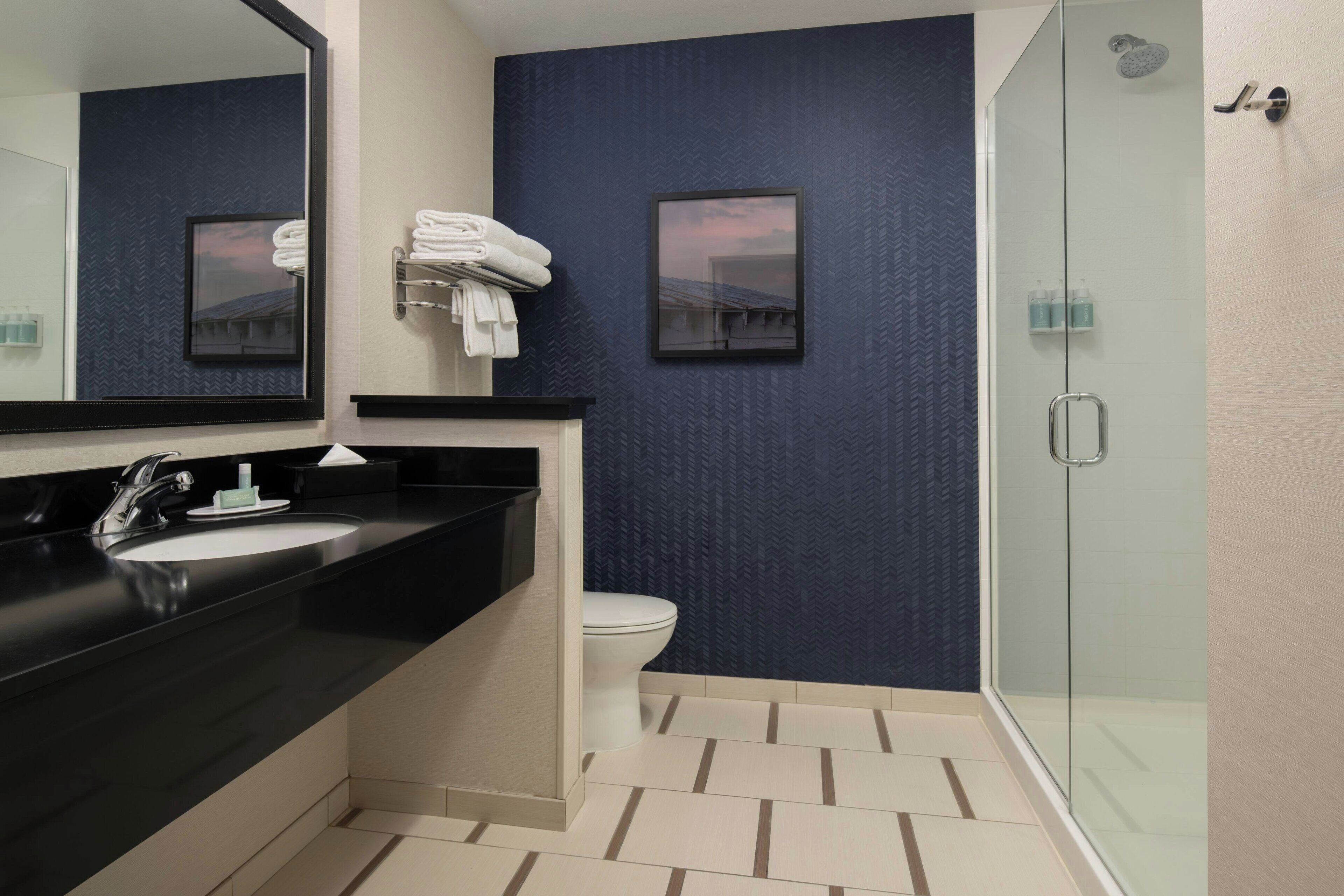 designer toiletries, towels