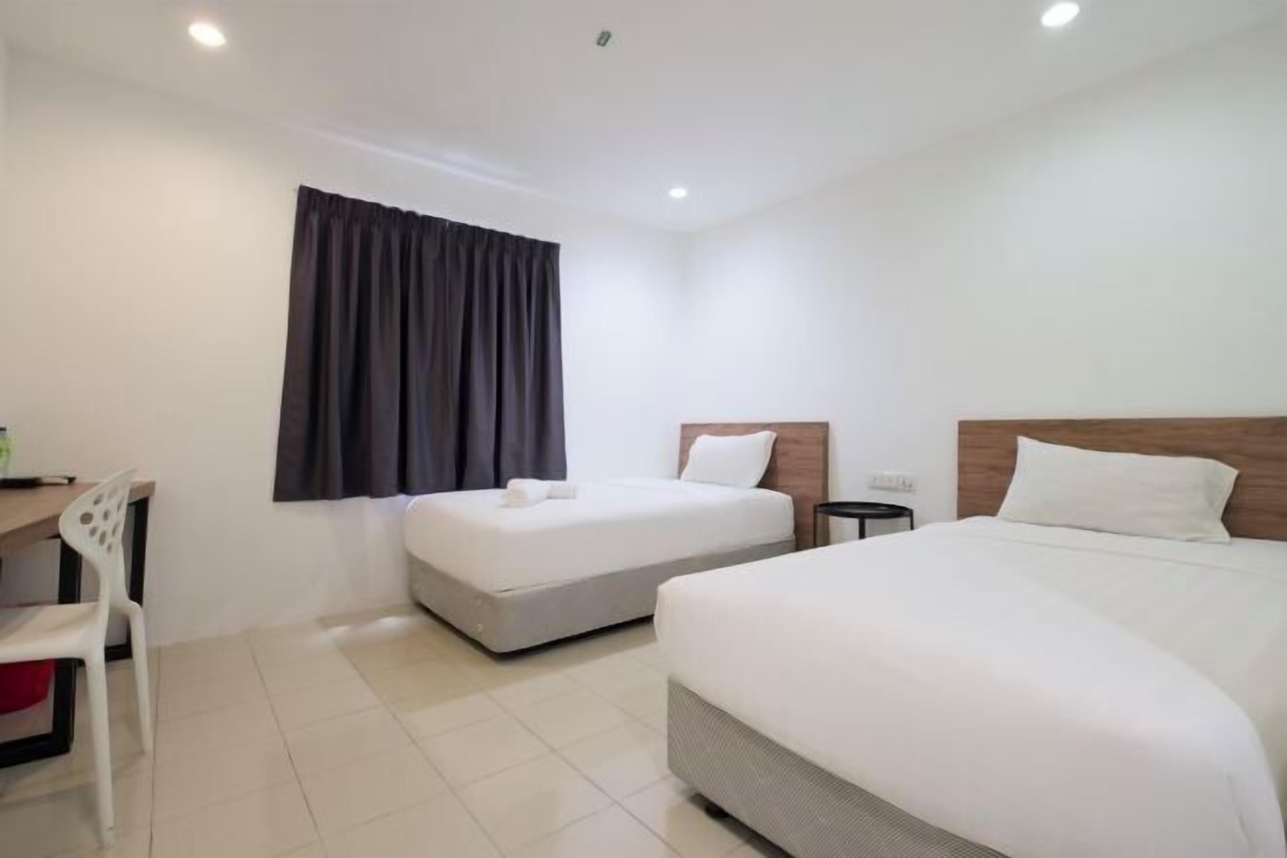 Desk, blackout curtains, iron/ironing board, free WiFi