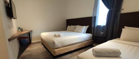 Desk, blackout curtains, iron/ironing board, free WiFi