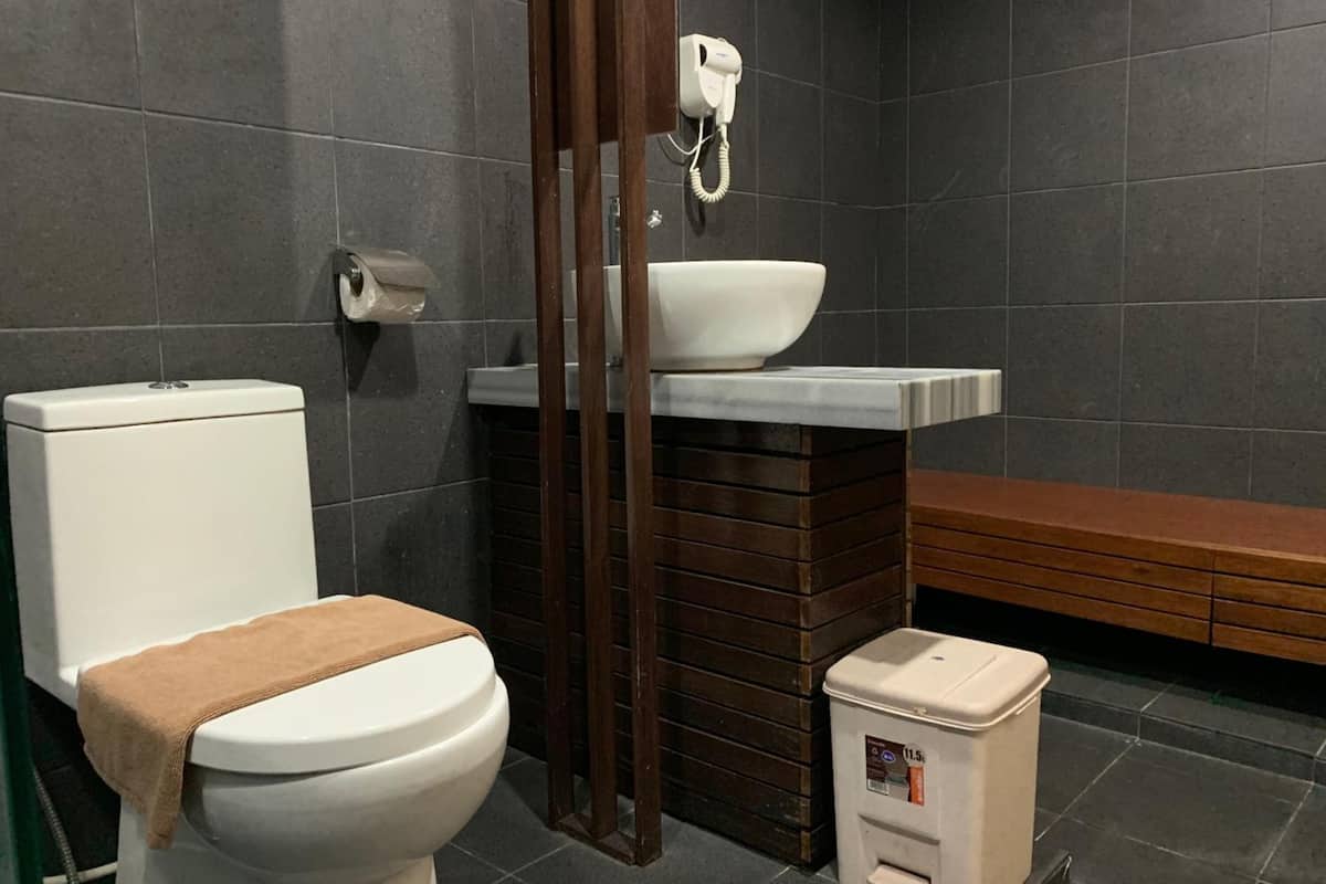 shower, rainfall showerhead, free toiletries, hair dryer