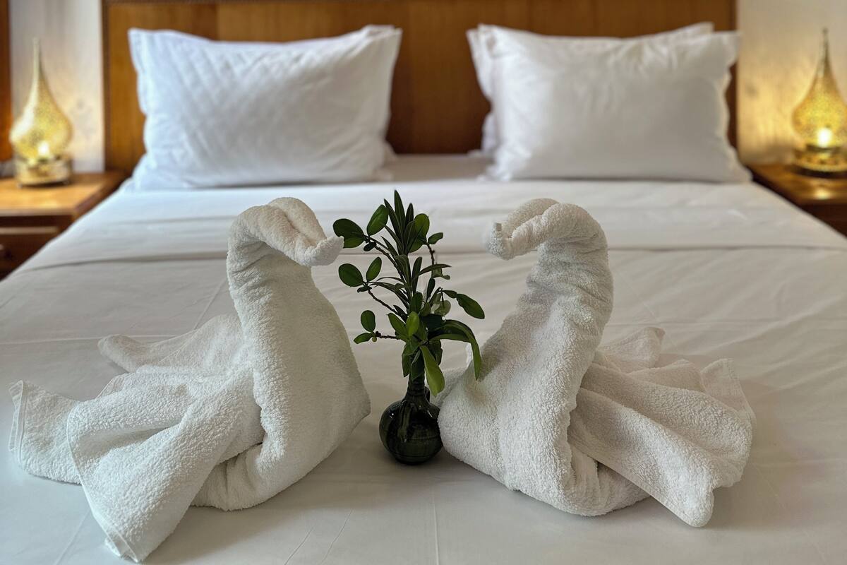 Deluxe Double or Twin Room, Pool View | Frette Italian sheets, premium bedding, minibar, blackout drapes