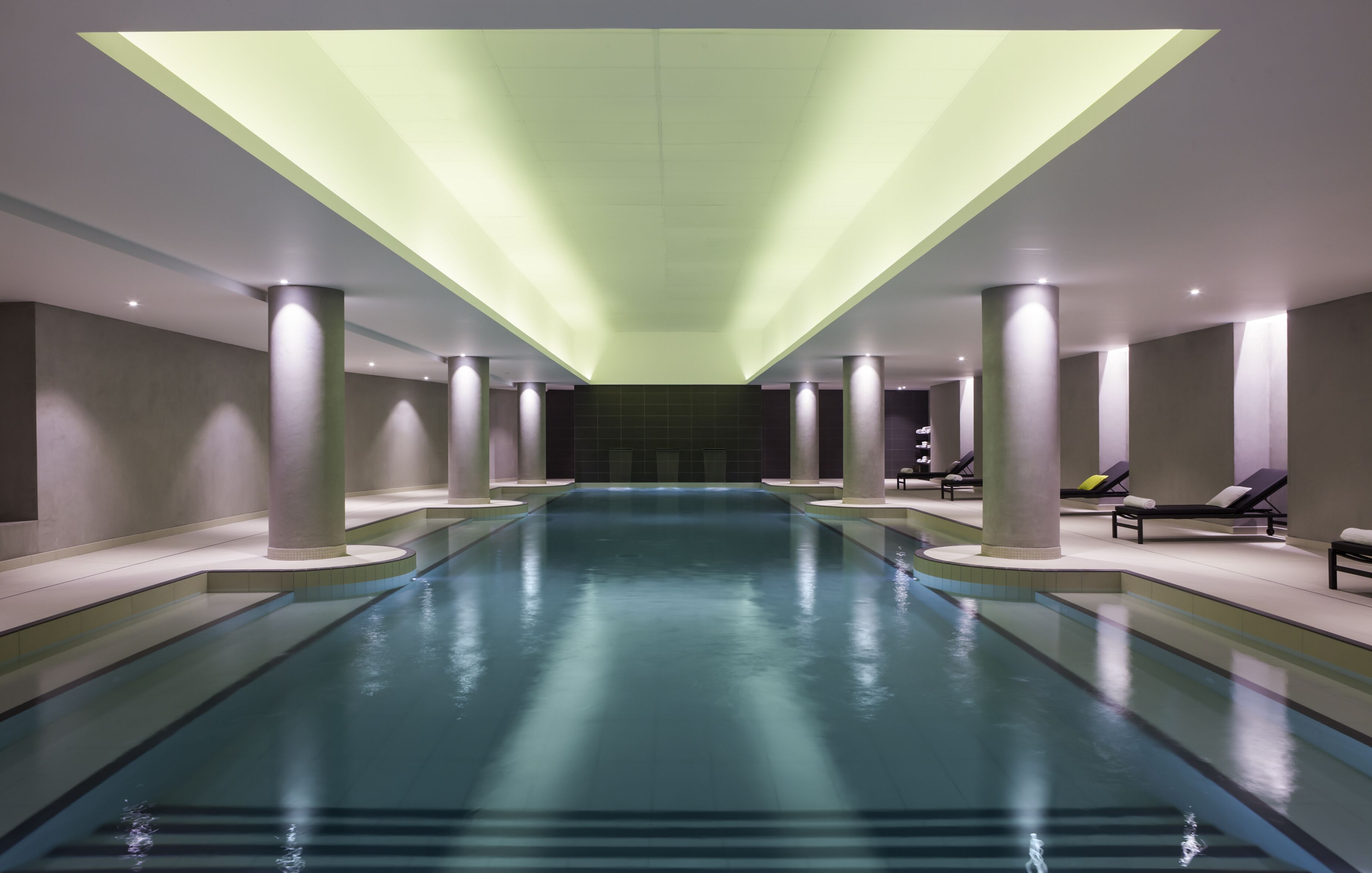 Indoor pool, open 7:30 AM to 10:00 PM, pool loungers