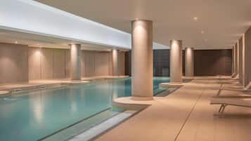 Indoor pool, open 7:30 AM to 10:00 PM, sun loungers