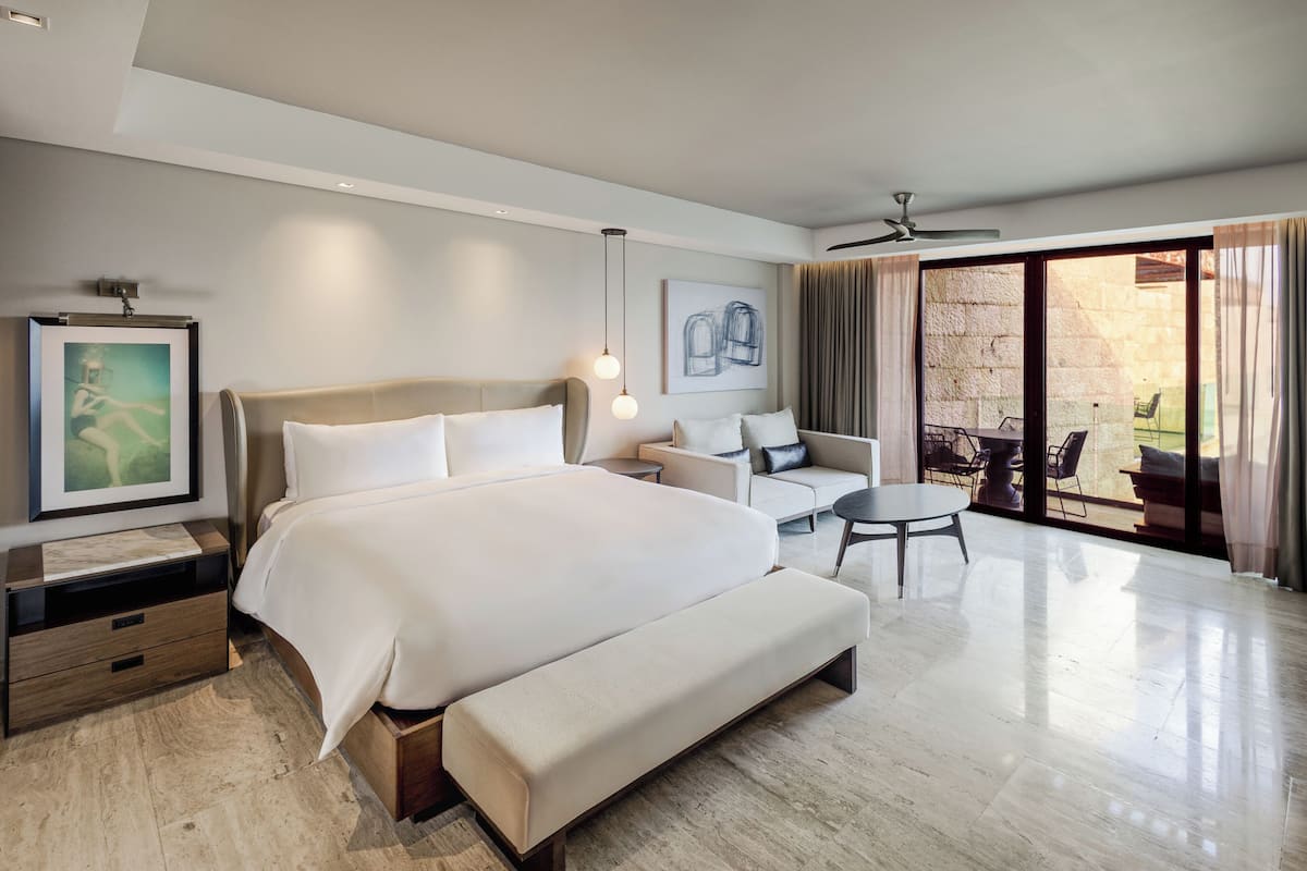 Quarto, 1 cama King, de frente para o oceano (Partial, Beach House) | Roupas de cama premium, frigobar, cofres nos quartos, cortinas blackout