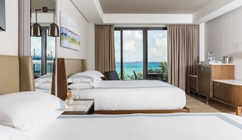 2 Queen Beds Partial Ocean View (Beach House) | Premium bedding, minibar, in-room safe, blackout drapes at Hyatt Centric Playa del Carmen - Downtown House & Beach House
