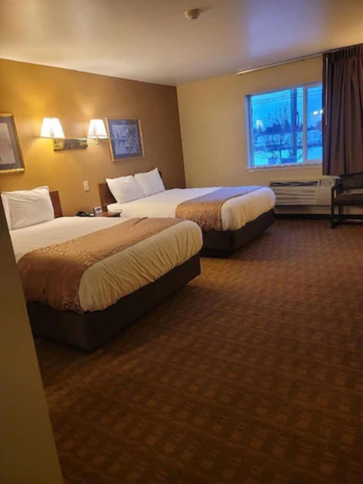 Premium bedding, desk, blackout curtains, iron/ironing board