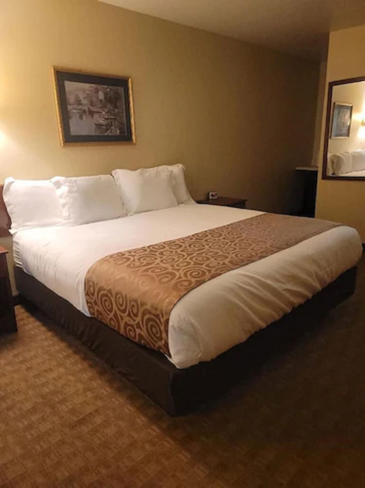 Premium bedding, desk, blackout curtains, iron/ironing board